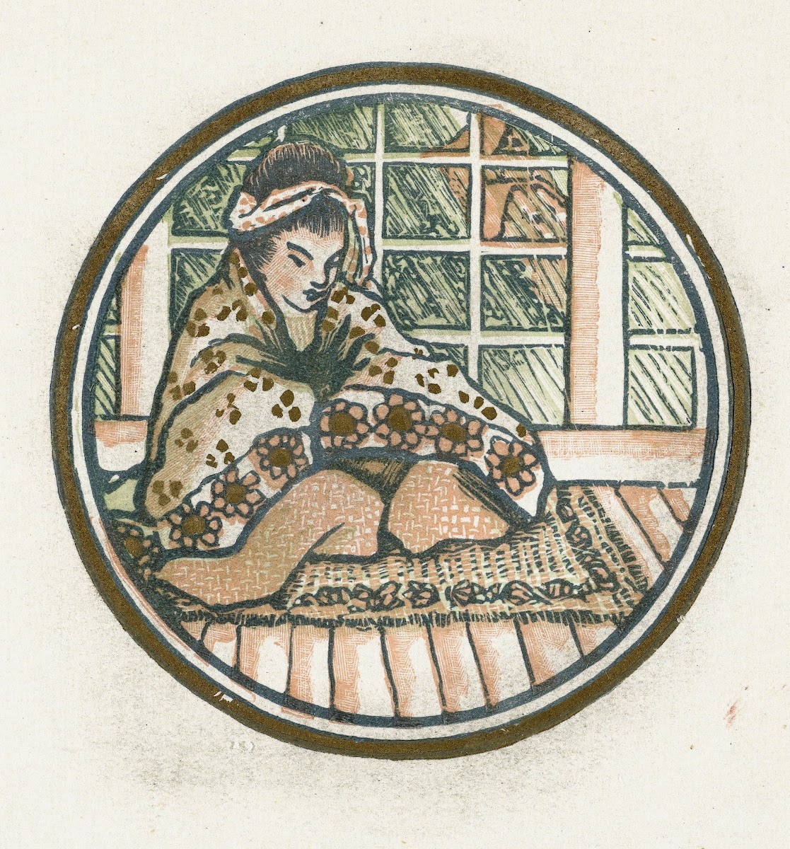 Zittende Japanse vrouw 1911