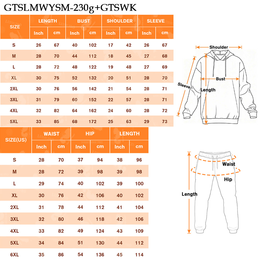 AOP GTS Hoodie with Double Hoods 230g + GTS Sweatpants