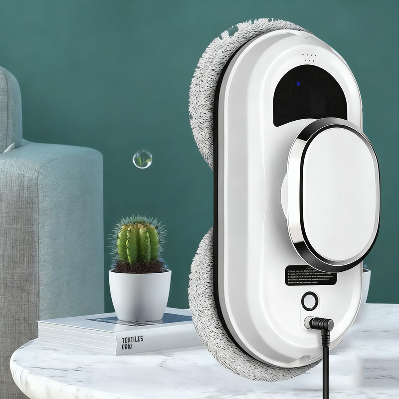 Window cleaning robot with spray function