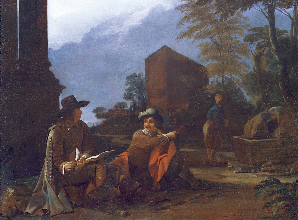 Artists Resting By A Fountain