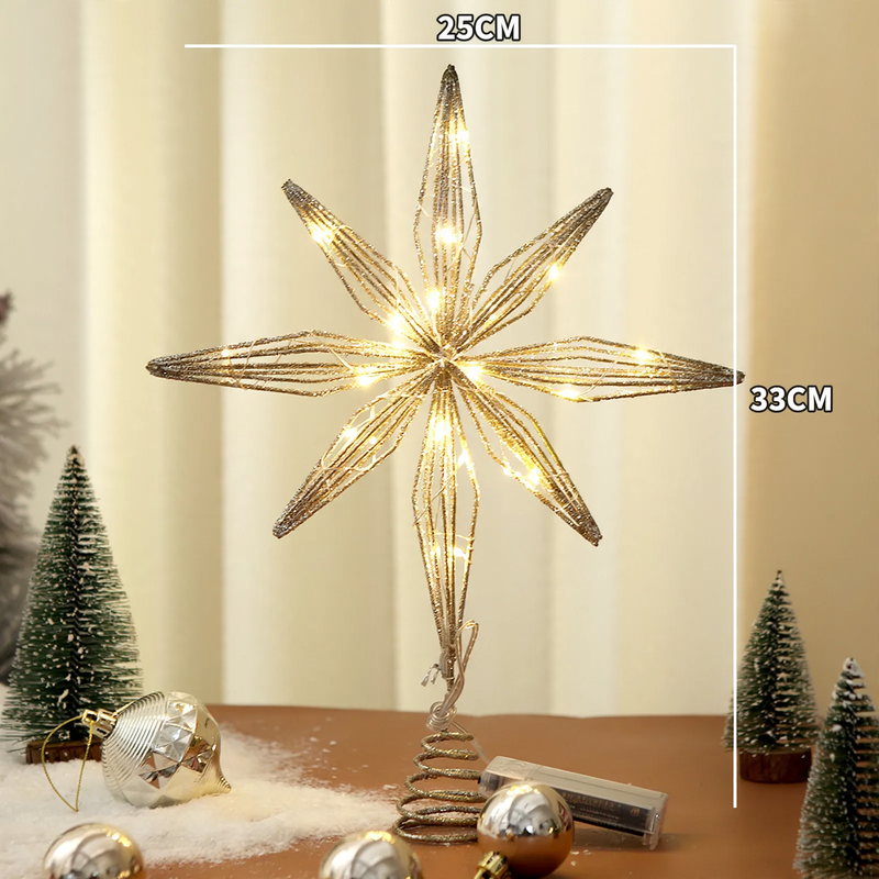 Iron Christmas tree topper star, 25x33 cm