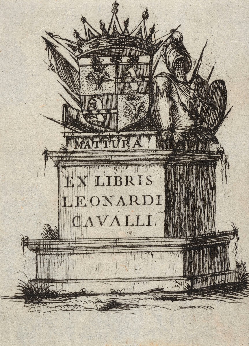 Bookplate of Leonardo Cavalli 1770