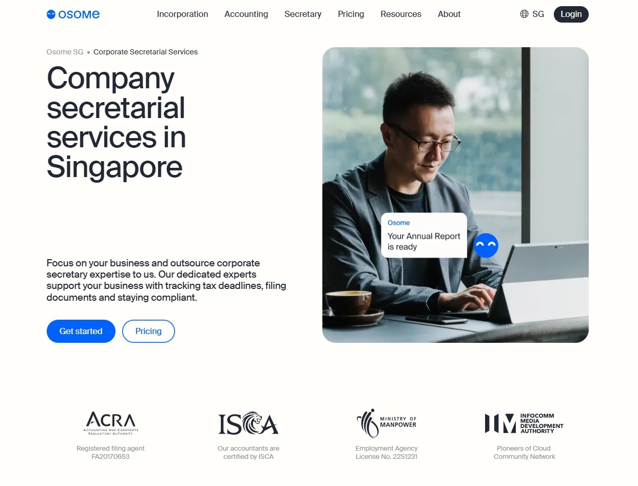 Osome Corporate Secretarial Service Page