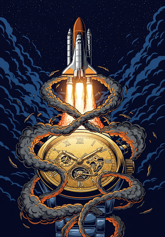 Rocket Launch from Timepiece