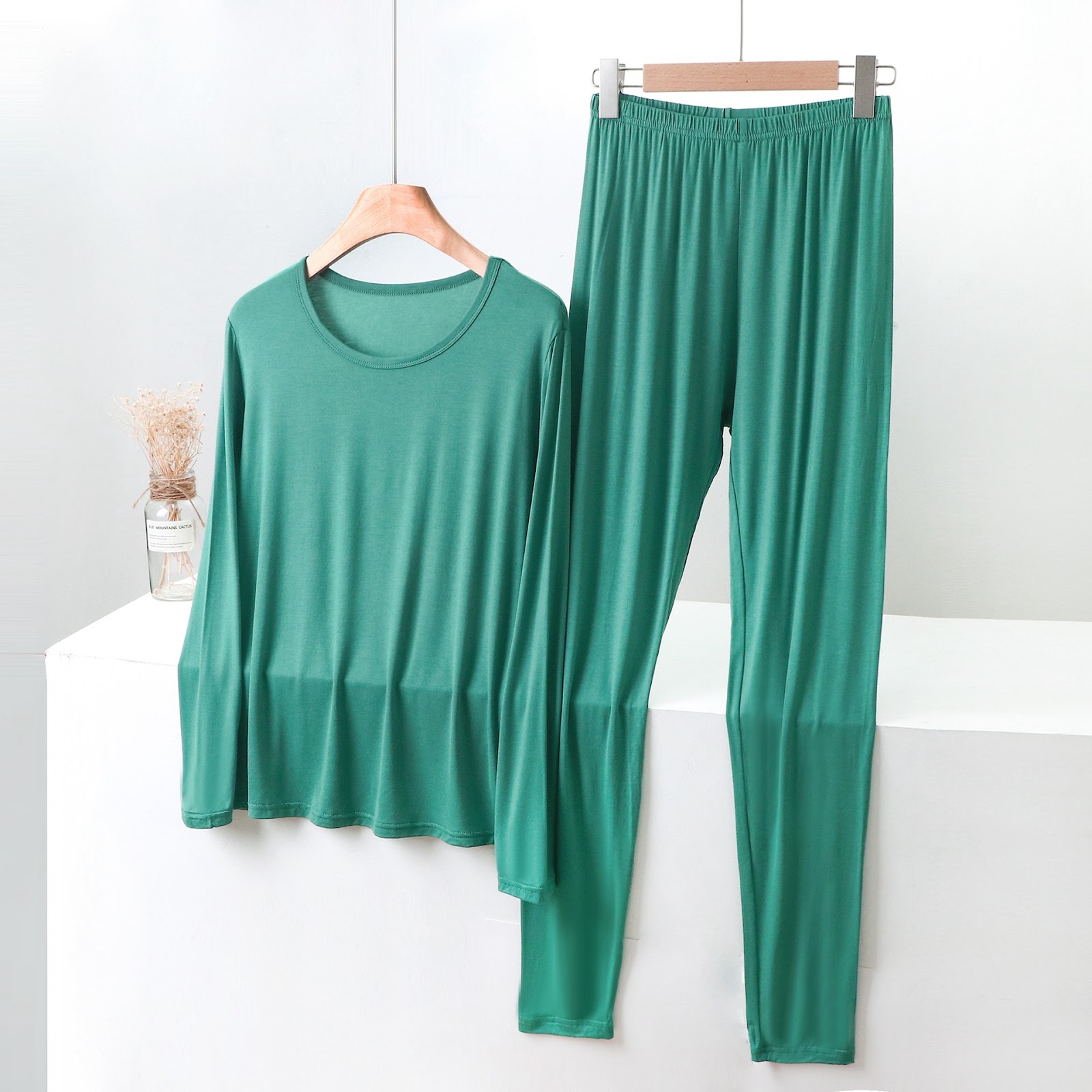 Women's Thermal Underwear Set, Modal, Round Neck, Plus Sizes