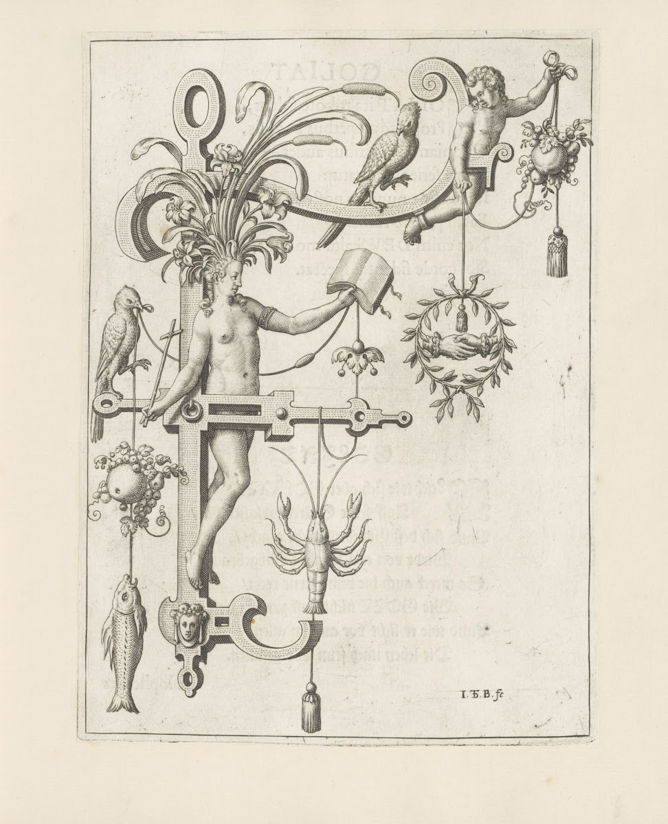 Letter F with the divine virtue Fides Faith 1595