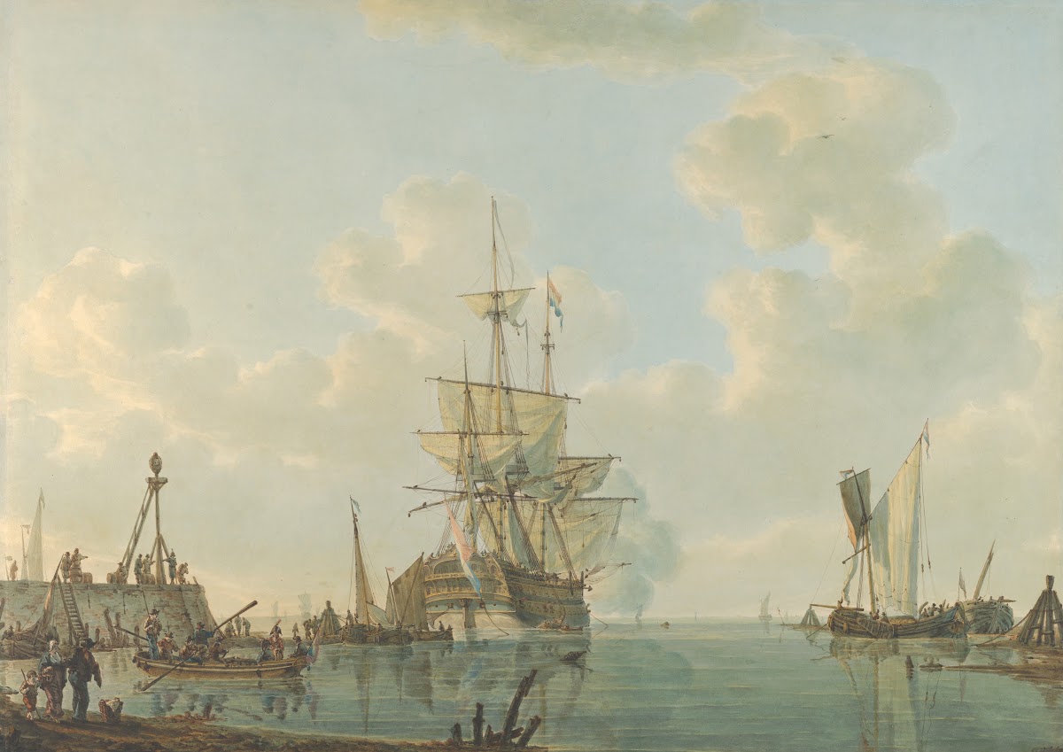A Man OWar Lying at Anchor early 19th century