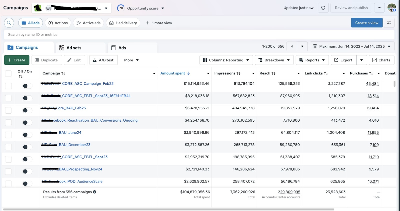Client results screenshot 1