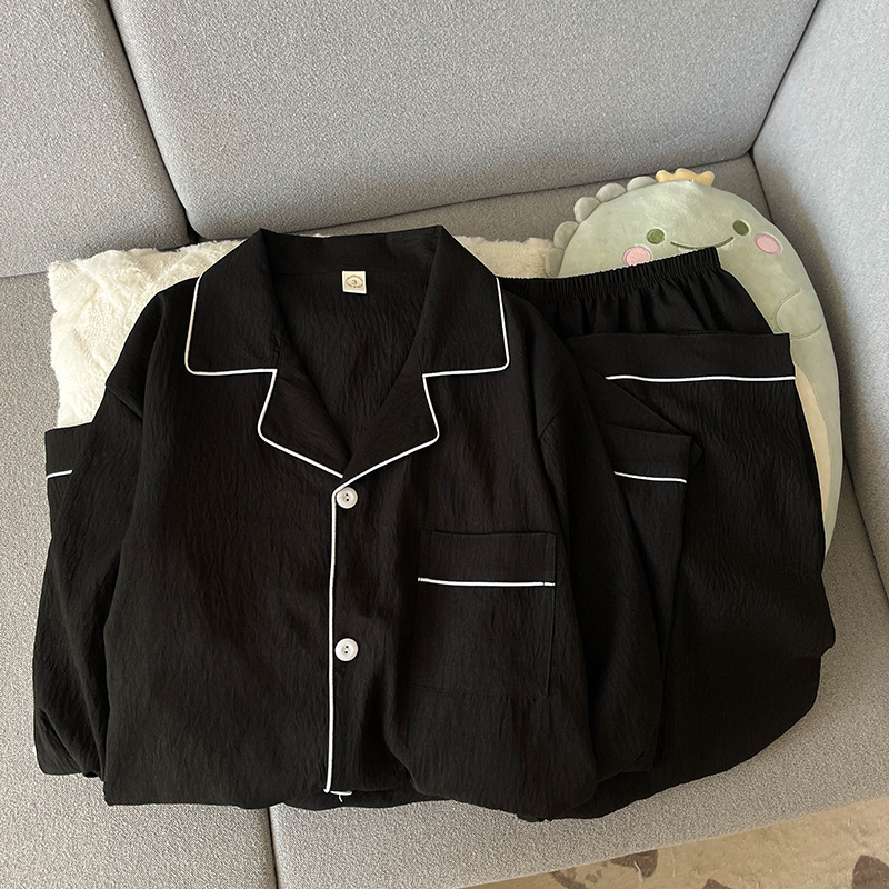 Men's Pajama Set, Cotton Muslin, Long Sleeve, Checked