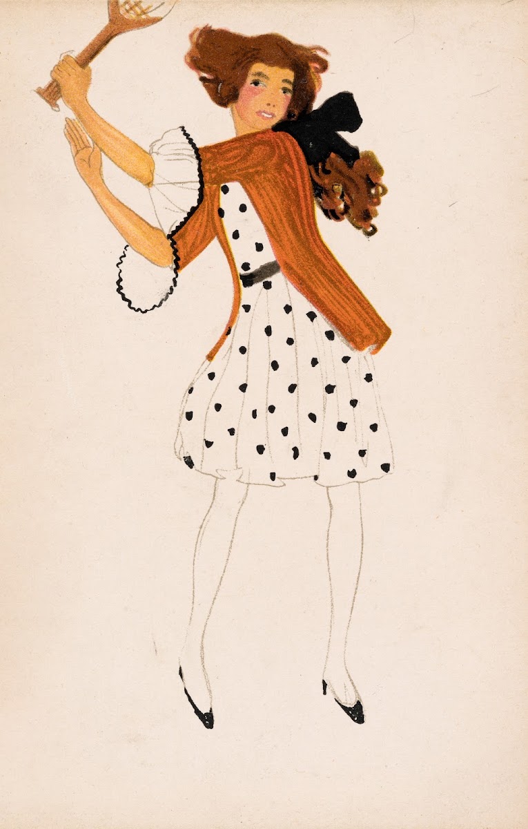 Nr 844 Mädchen mit Tennisschläger 1912