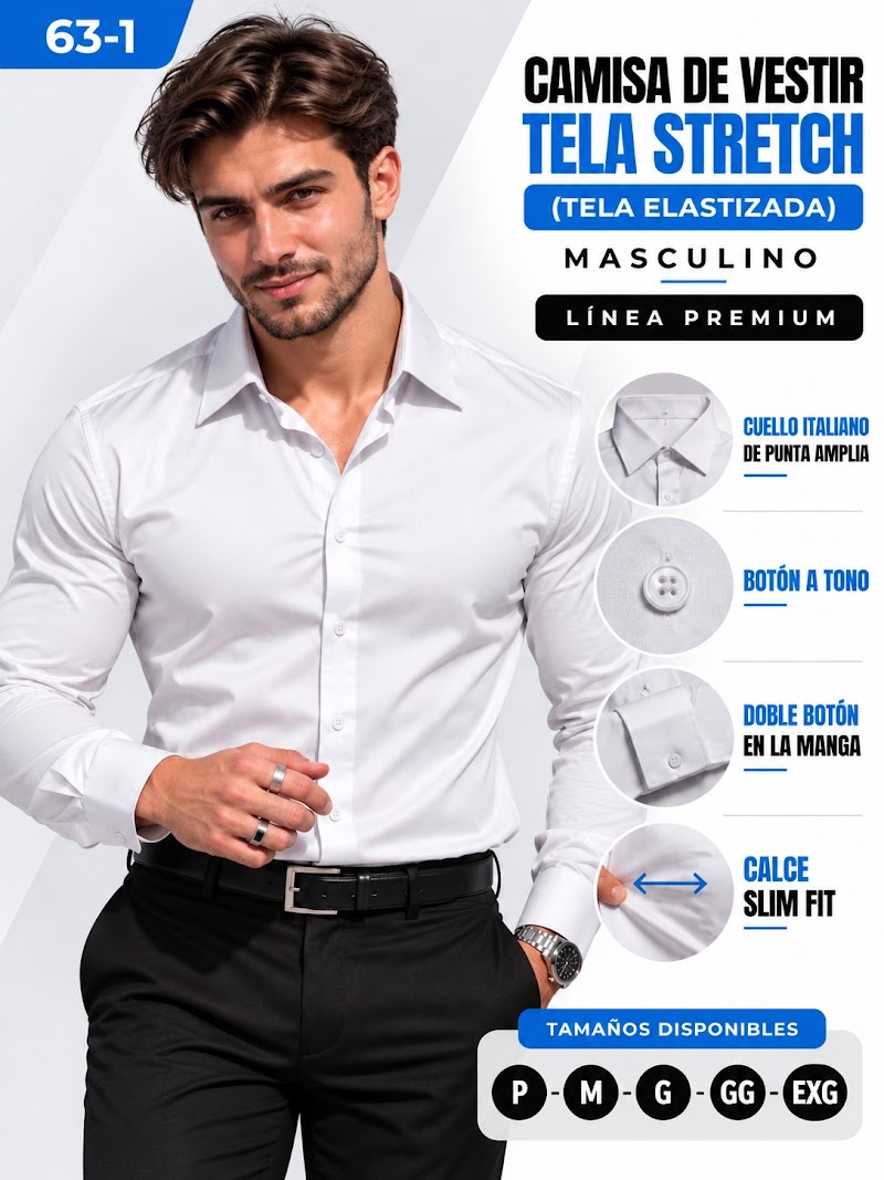 Camisa de vestir tela stretch