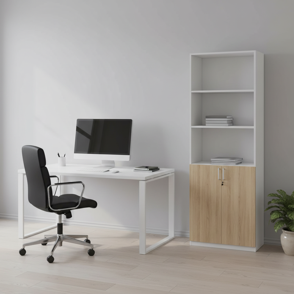 RADAR Color Full Height Two-Lower Door and Top Open Storage Cabinet