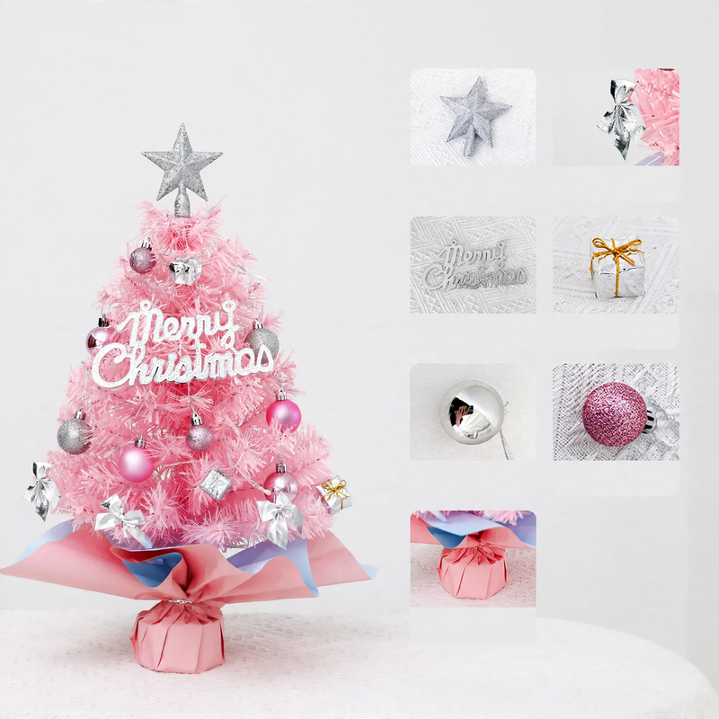 Mini Christmas tree, 45 cm or 60 cm, Pink