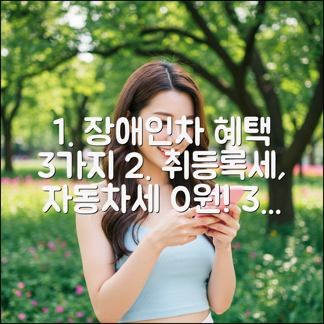 장애인 차량 구입! 취등록세, 자동차세 0원 혜택 3가지