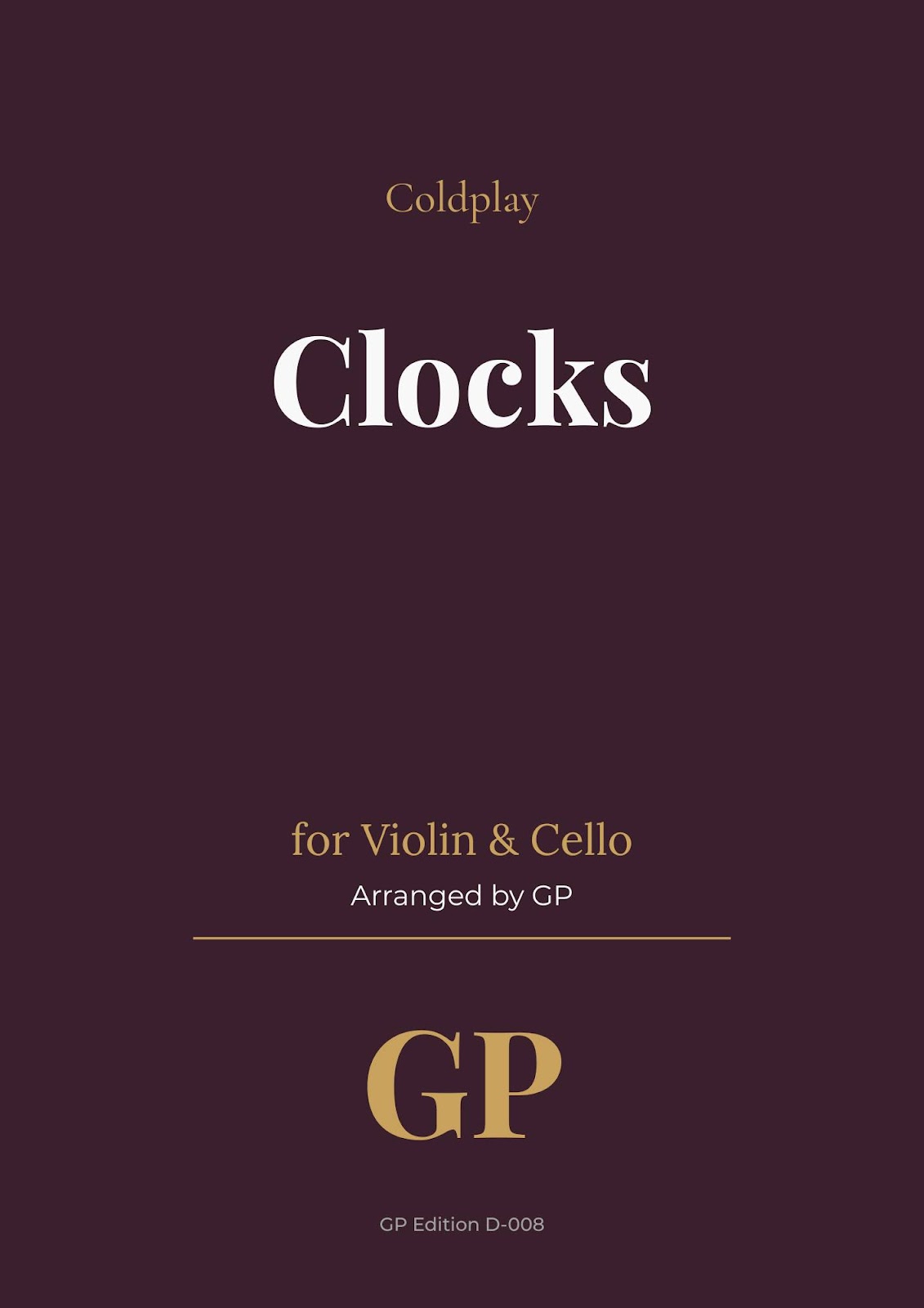 Clocks – Coldplay | Violin & Cello Duo Sheet Music