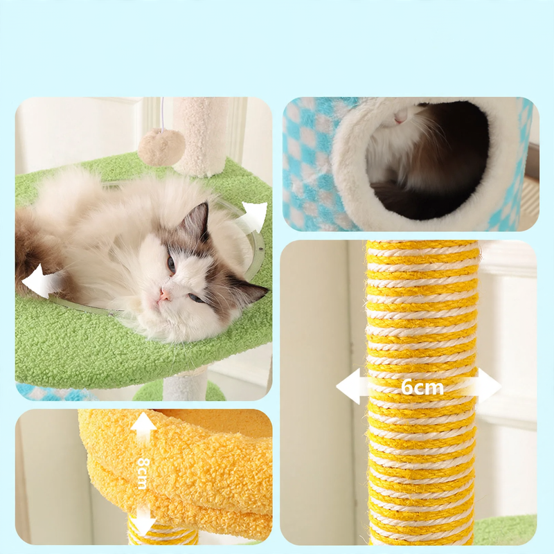 Compact Cat Tree with Cave
