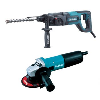 Combo Martillo Perforador y Miniesmeril HR2475X4 Makita