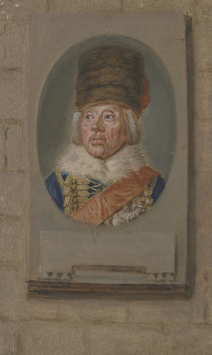 Brustbildnis des Generals Ziethen im Oval rechteckig gerahmt