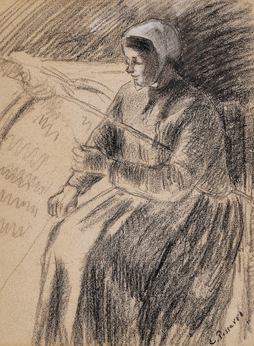 Étude pour une paysanne assise devant un rouet circa 1881