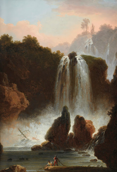 A Italian landscape witha cascade