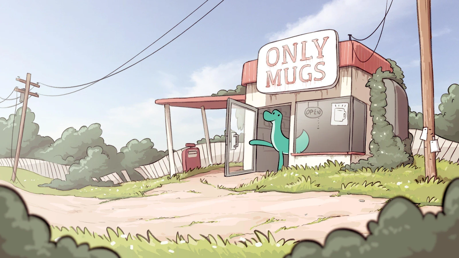 The Only Mugs Store - Cartoon Illustration 4K Wallpaper (3840x2160)
