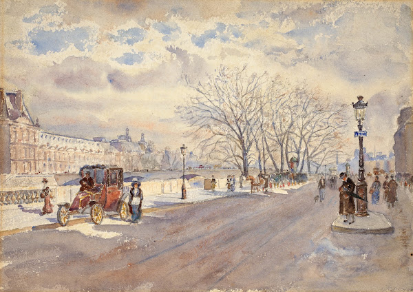 Les quais rive gauche devant la Grande galerie du Louvre
