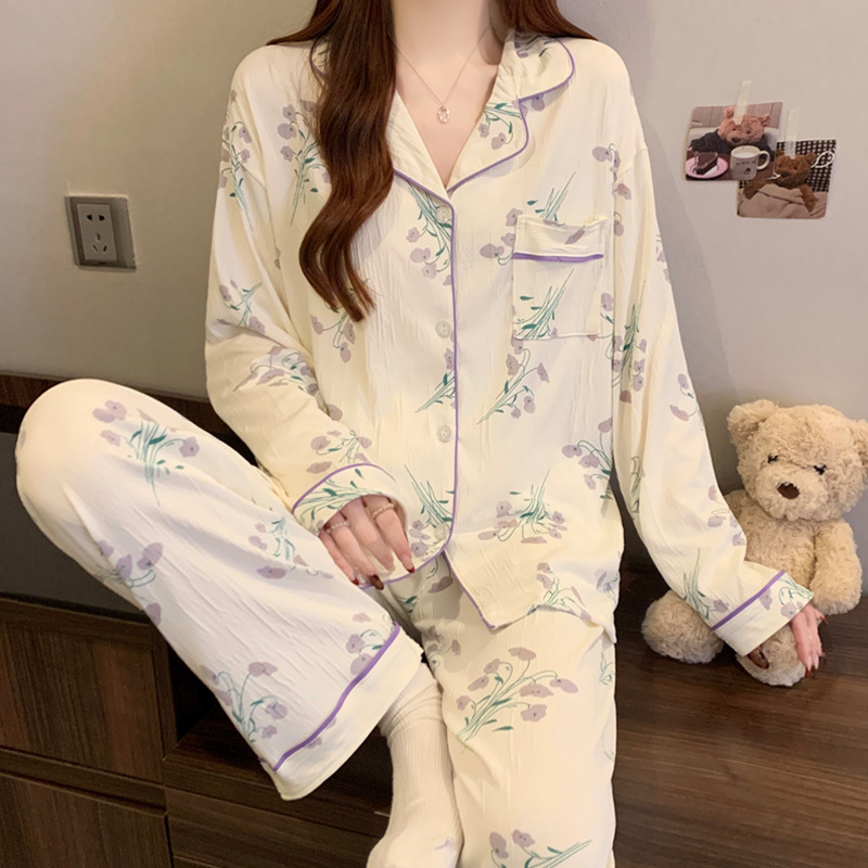 Women's Pajama Set, Long Sleeve, Buttoned, Christmas Motif