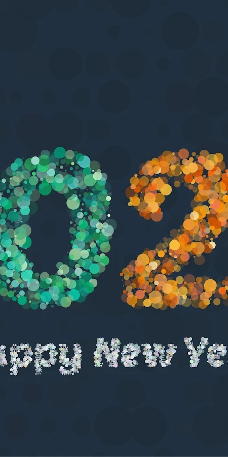 Colorful Dotted Happy New Year 5K Phone Wallpaper