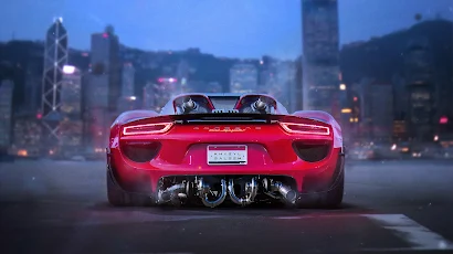 Khyzyl Saleem, Car, Cgi, Porsche 918 Spyder 8K Wallpaper Background