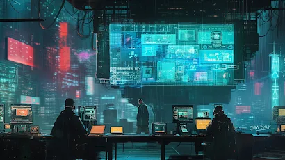 Ai Art, Illustration, Cyberpunk, Men, Computer 5K Wallpaper Background