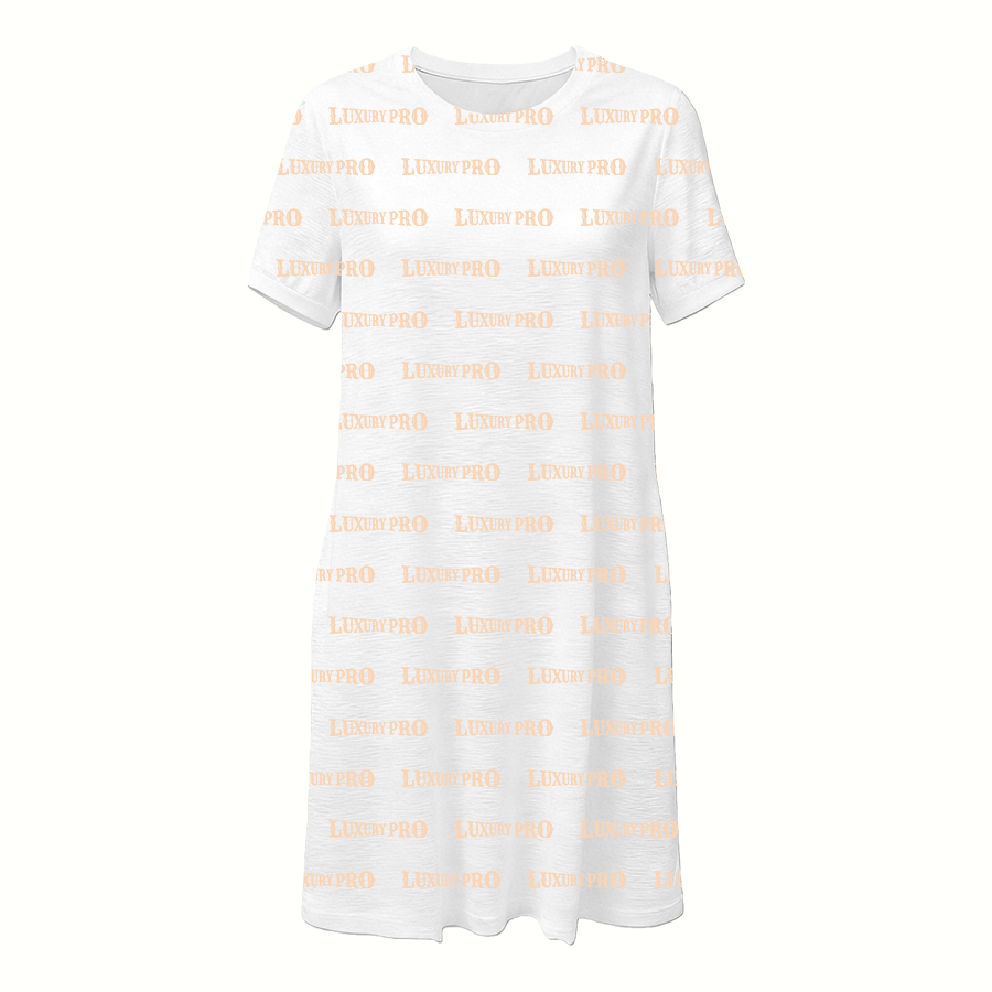 AOP Short-Sleeve Beach Dress