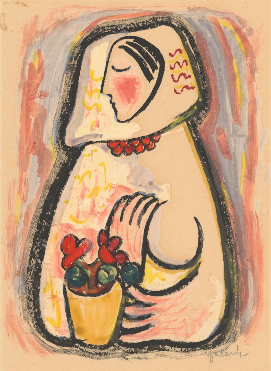 Girl with a basket of flowers 1937 1938