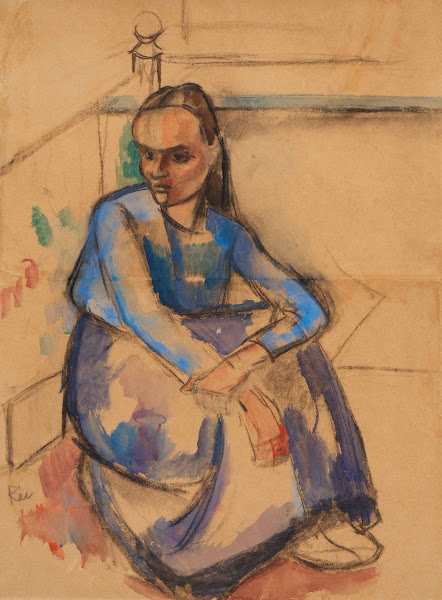 Sitzendes Mädchen Hanna Nicolassen 1918