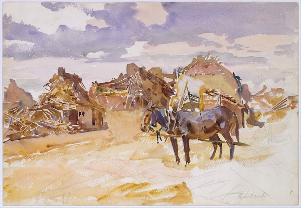 Mules and Ruins 1918