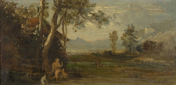 Landscape with Nude Figure 1855 57
