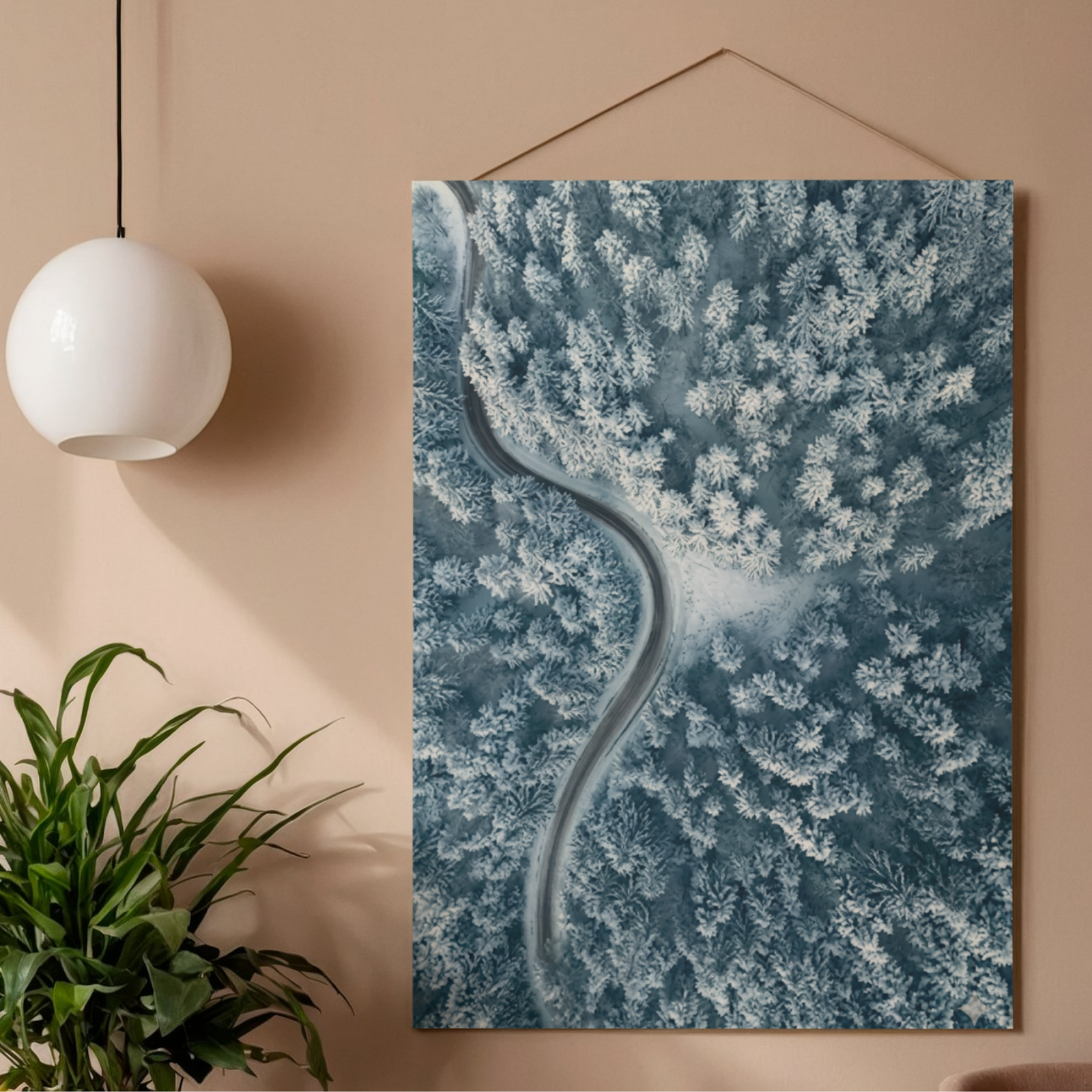 Winter's Quiet Path Snow road Wall Art  - Image 2