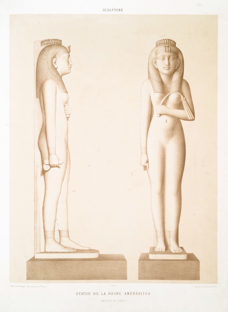 Sculpture statue de la reine Aménéritès Musée du Kaire 1878
