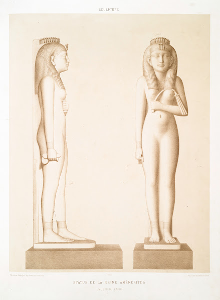 Sculpture statue de la reine Aménéritès Musée du Kaire 1878