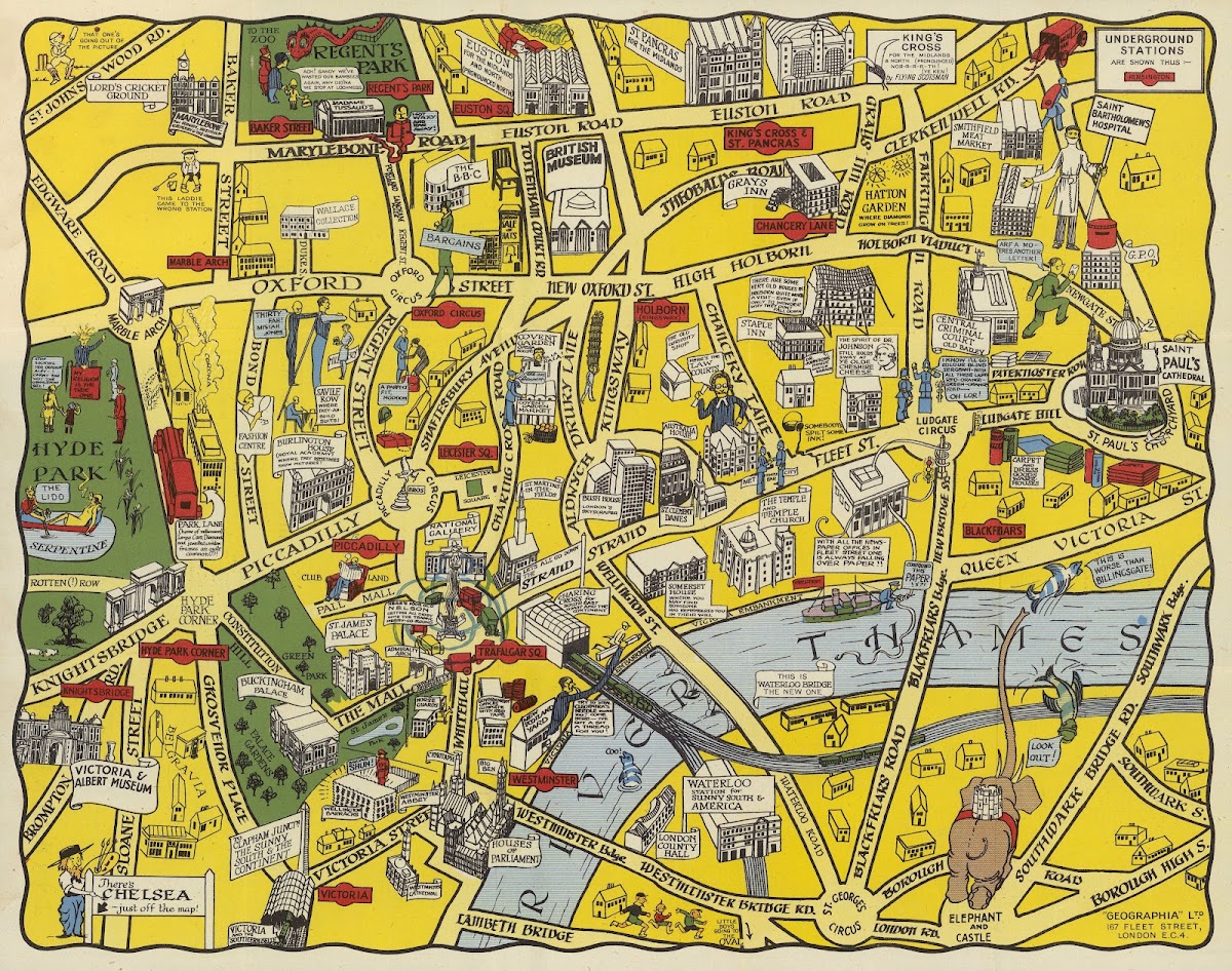 The New Pictorial Map Of London 1935