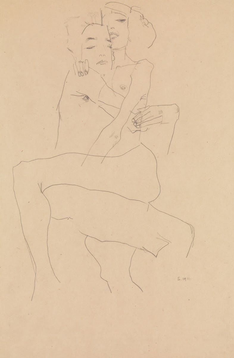 Couple Embracing 1911