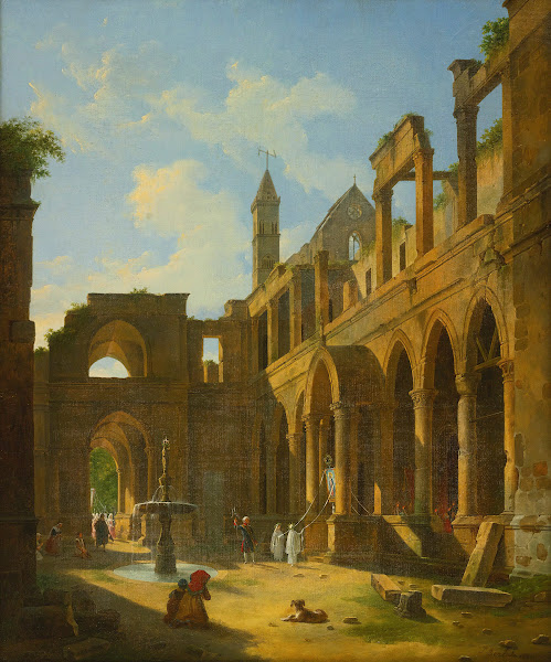 The Courtyard Of A Ruined Monastery 1825