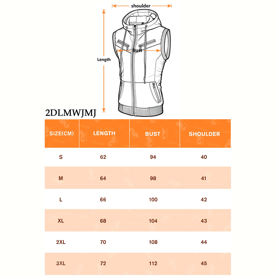 2D Hooded Sleeveless Vest