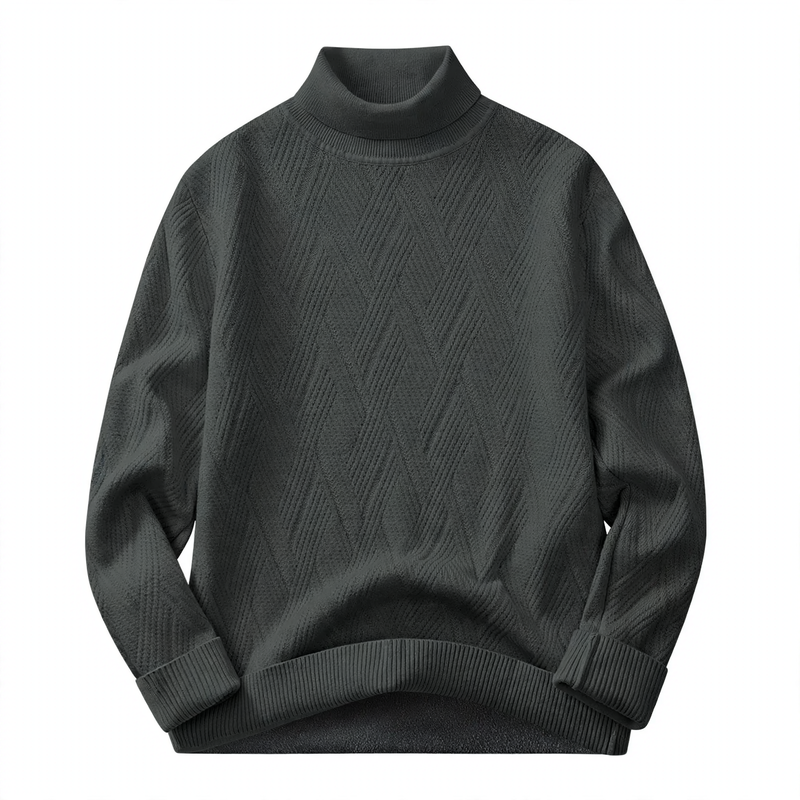 Men's lined turtleneck sweater, warm