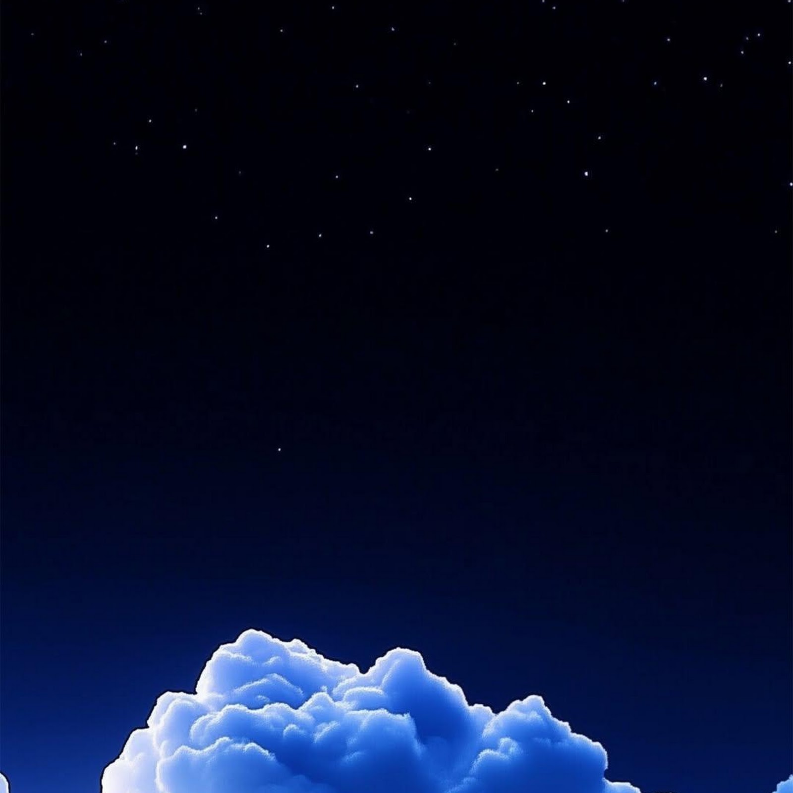 Download Glowing Blue Night Clouds Full HD iPhone