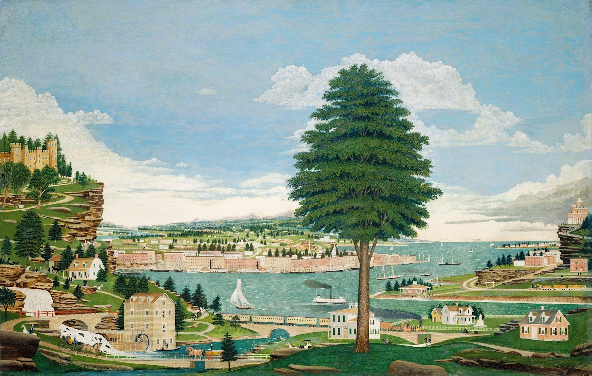 Composite Harbor Scene With Castle C 1875