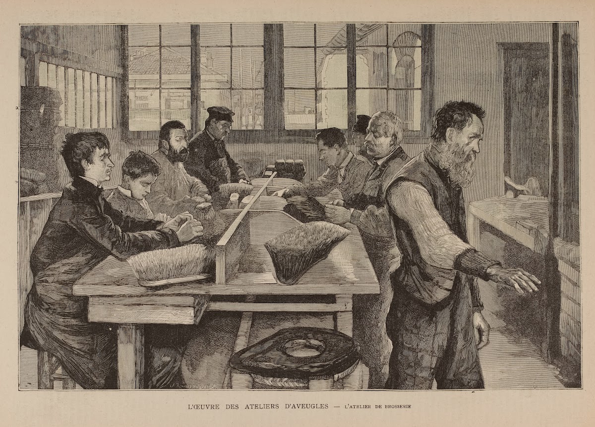 Lœuvre des ateliers daveugles  Latelier de brosserie 1885