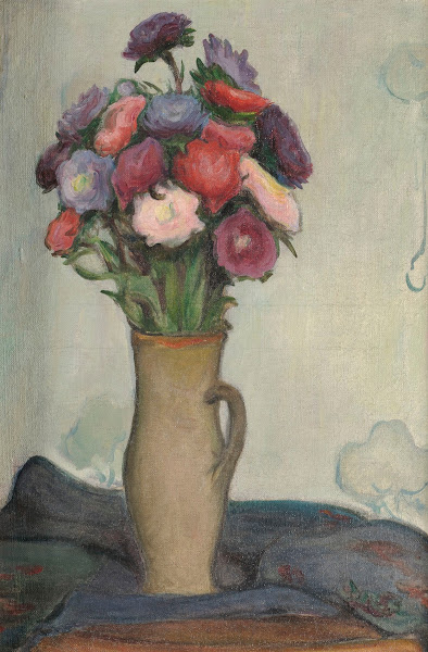 Flowers in a vase  Asters circa 1906