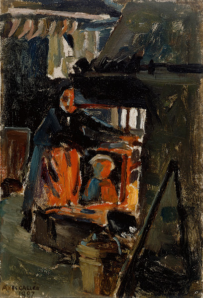 In Front Of The Stove Inside The Living Room 1887