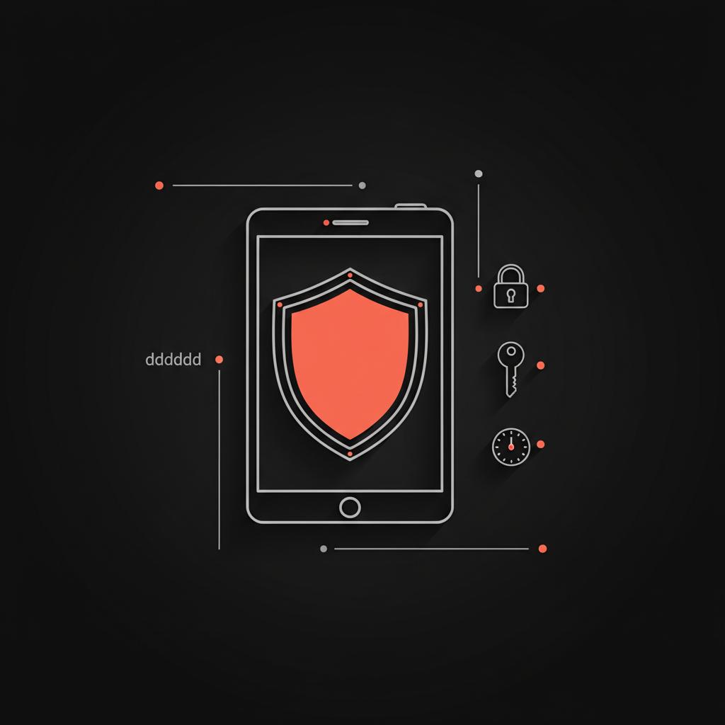 Minimal dark infographic card showing a device and shield icon with three small bullet icons, designed for Gmail account recovery in Social Success Hub brand colors.