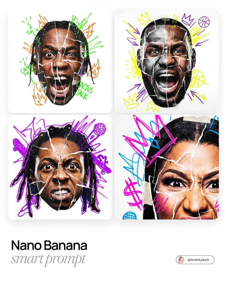 Estilo artístico de caricatura y fotomontaje urbano